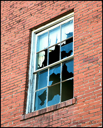 Red brick window