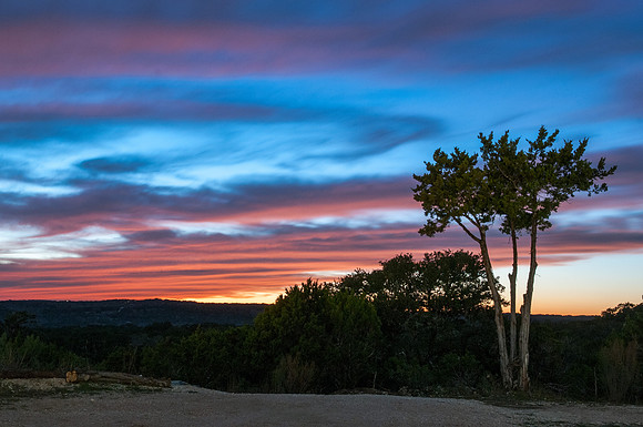 Hill country sunset